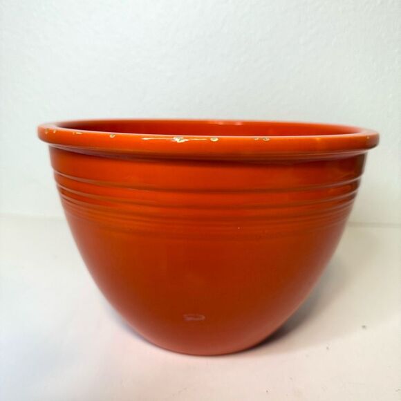 Vintage Fiesta Radioactive Red Mixing Bowl #4 CHIPS - Picture 1 of 9